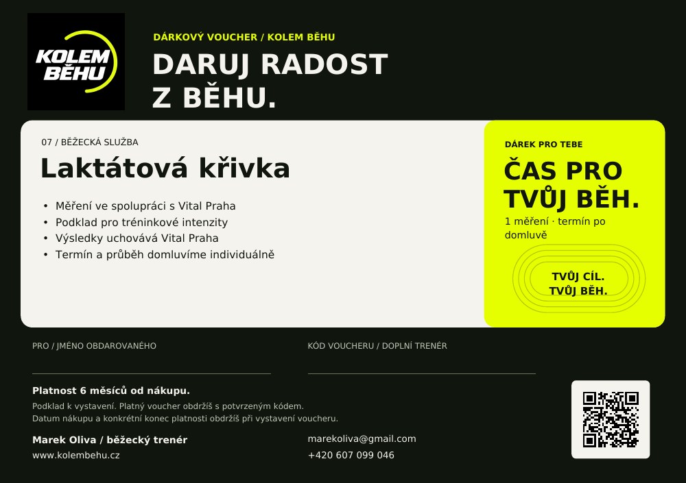 Preview of the Czech gift voucher: Lactate testing